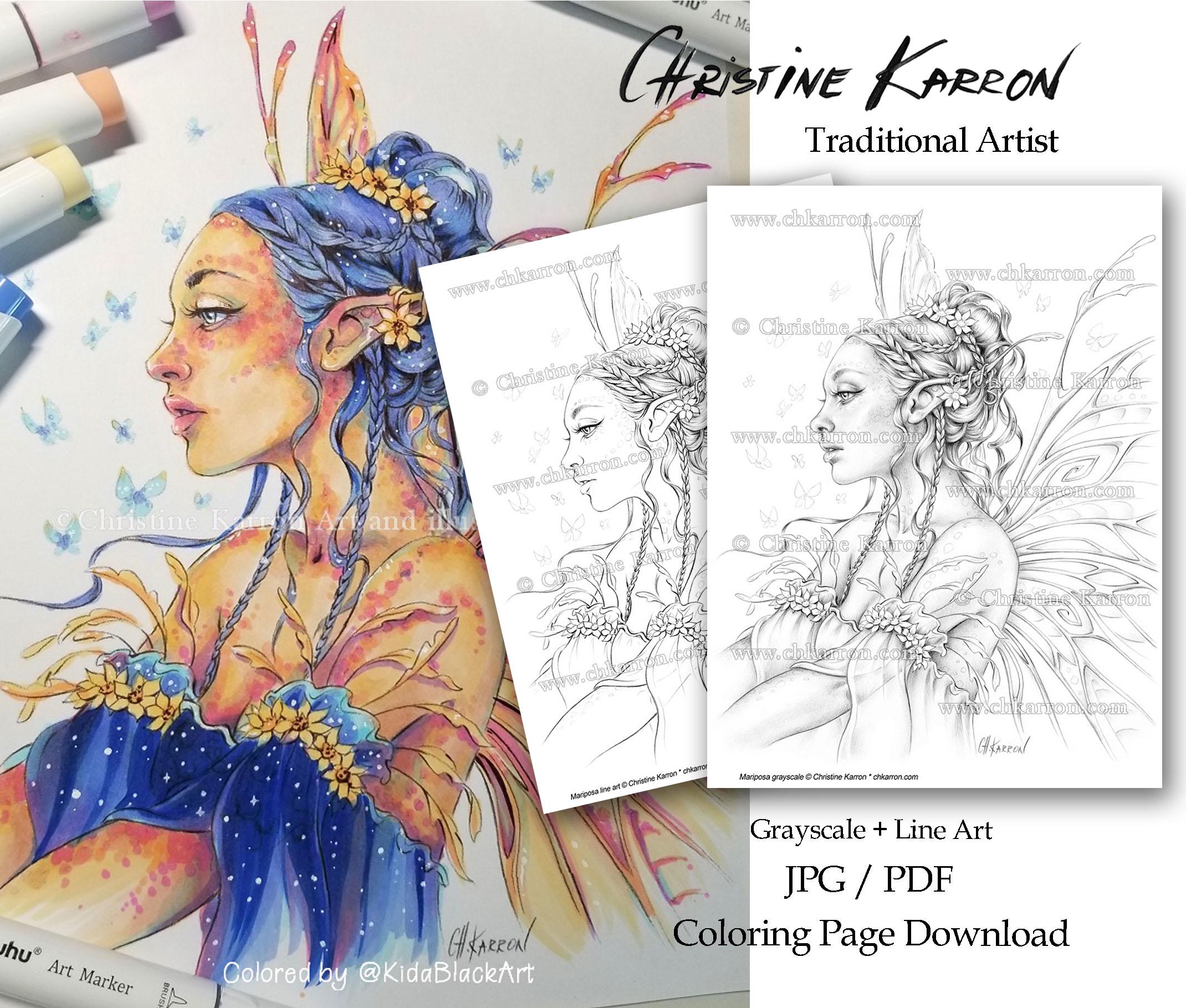 Mariposa — coloring book cover