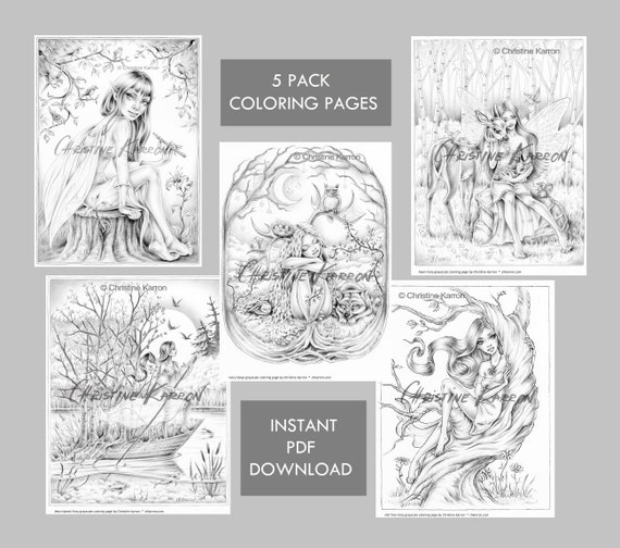 The Magic Flute Fairy Coloring Page Grayscale Instant Download Printable File Jpeg And Pdf Pencil Art Collectibles Vadel Com