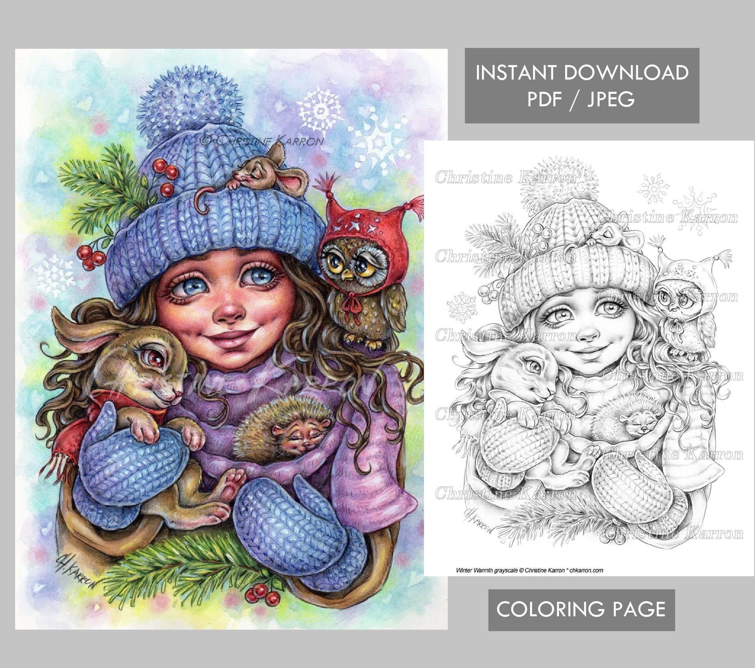 Winter Warmth — coloring book cover