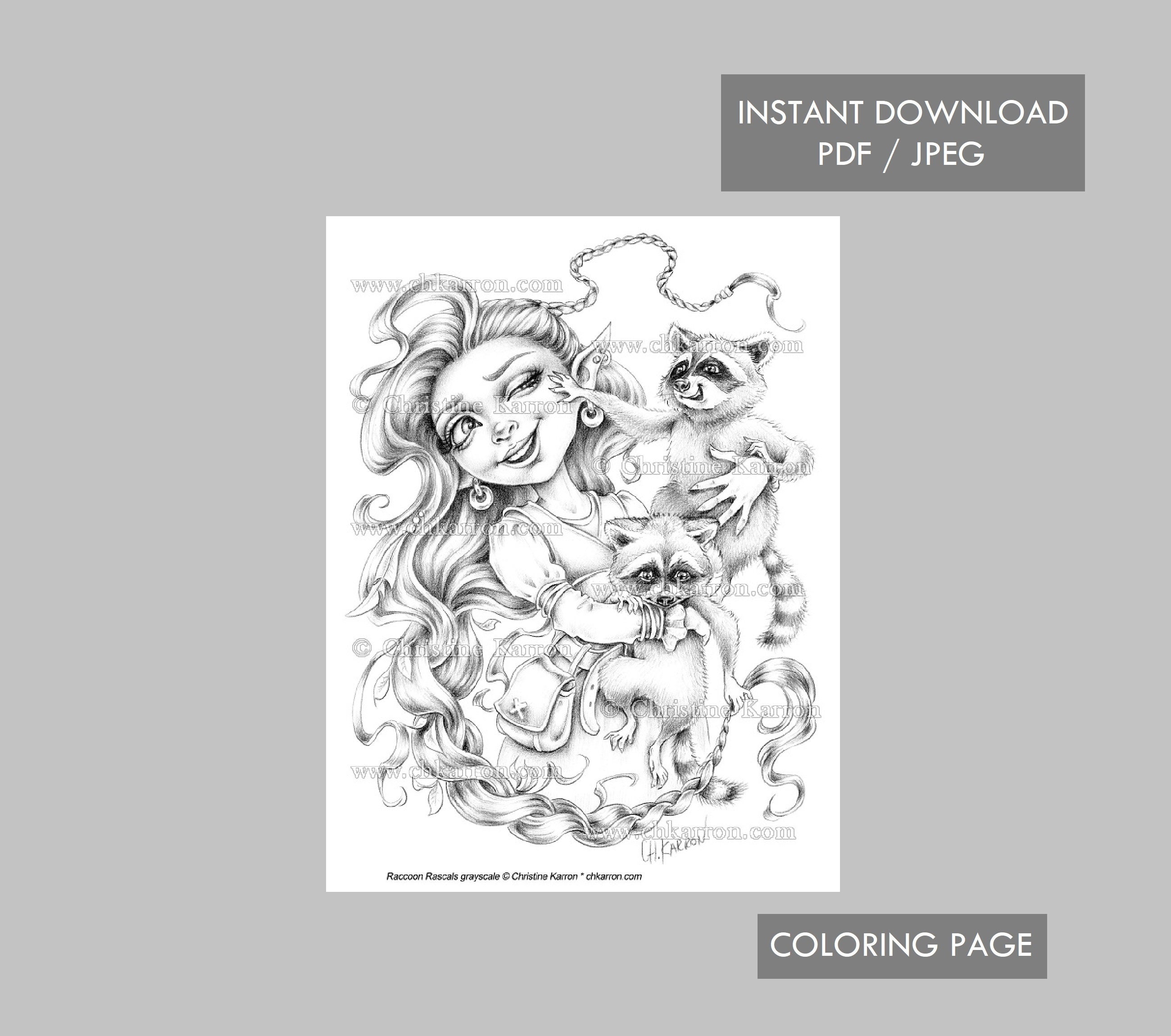 Raccoon Rascals — coloring book cover