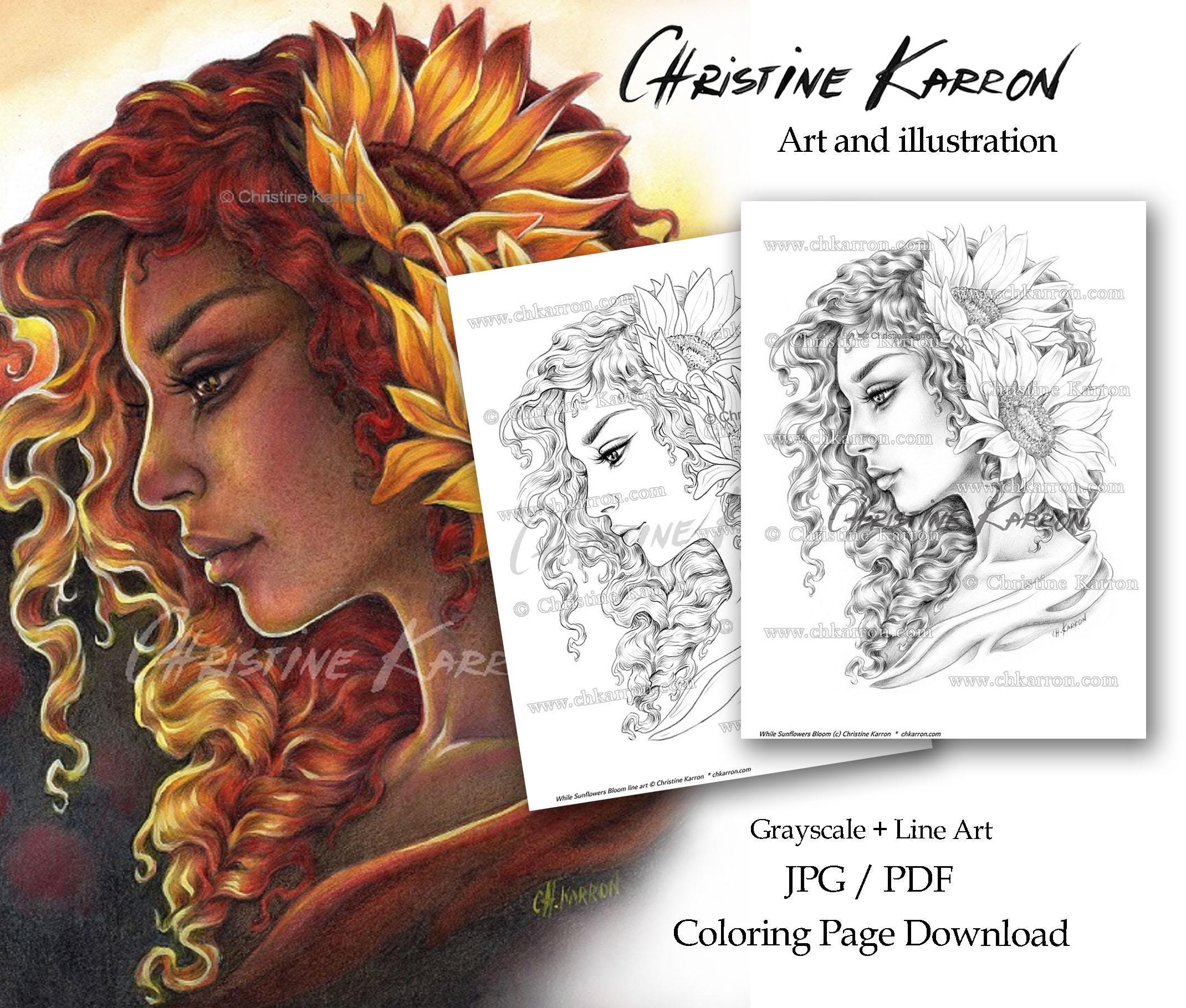 Sunflowers Bloom — coloring book cover