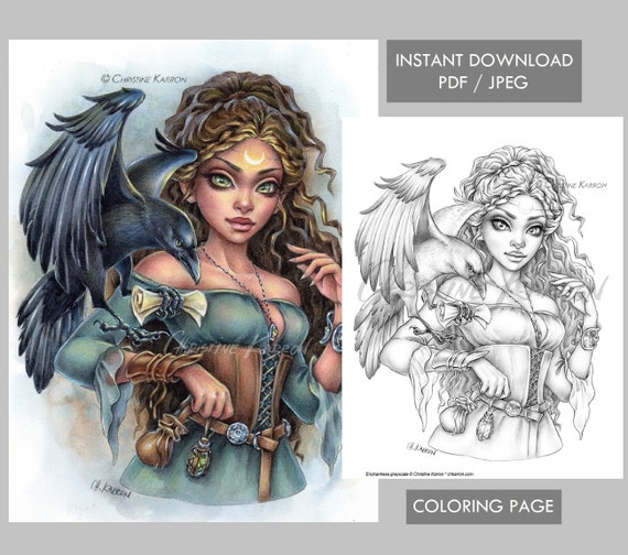 Coloring Set Fairy Grayscale for Kids & Adults Instant Download