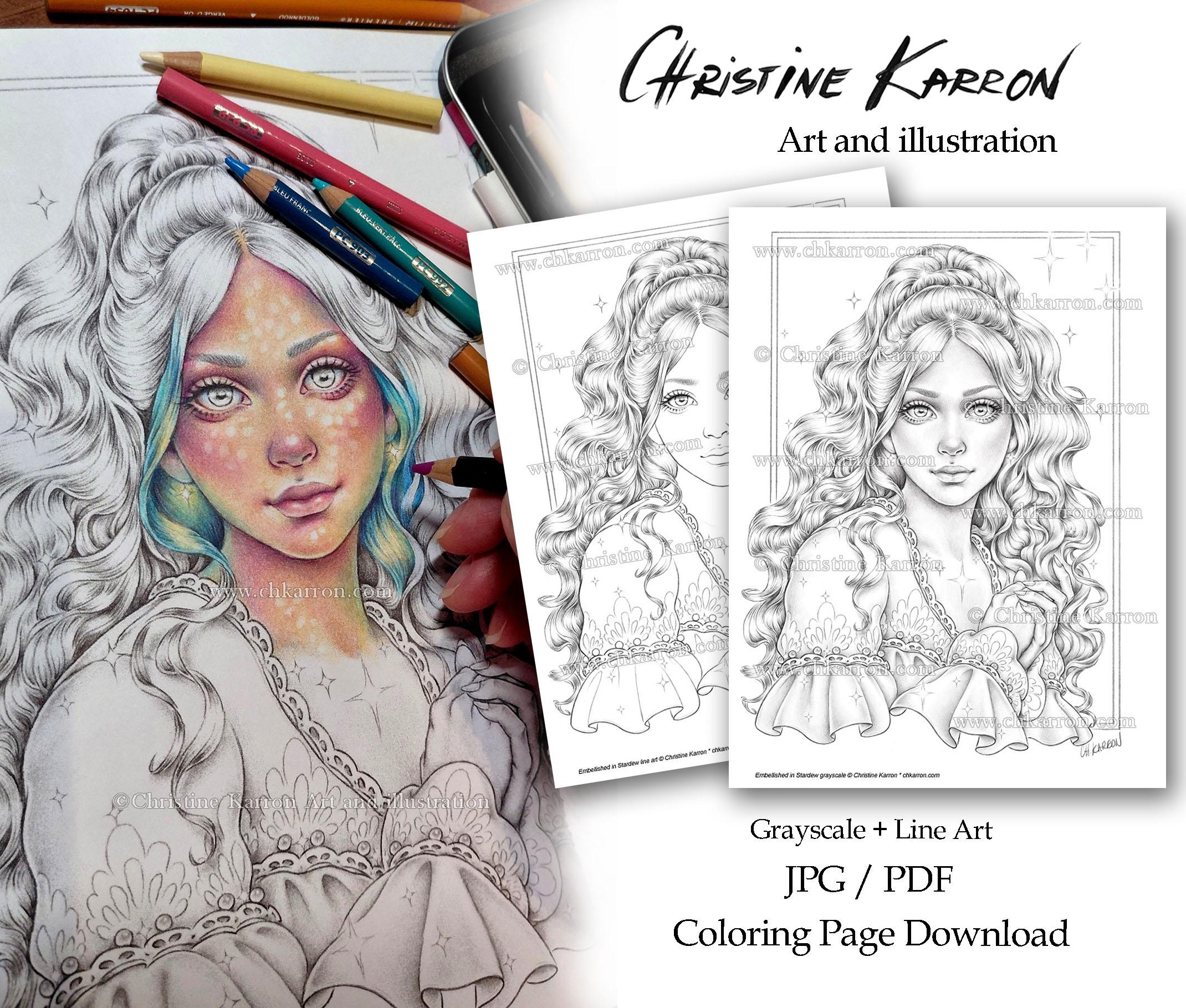 Embellished in Stardew — coloring book cover