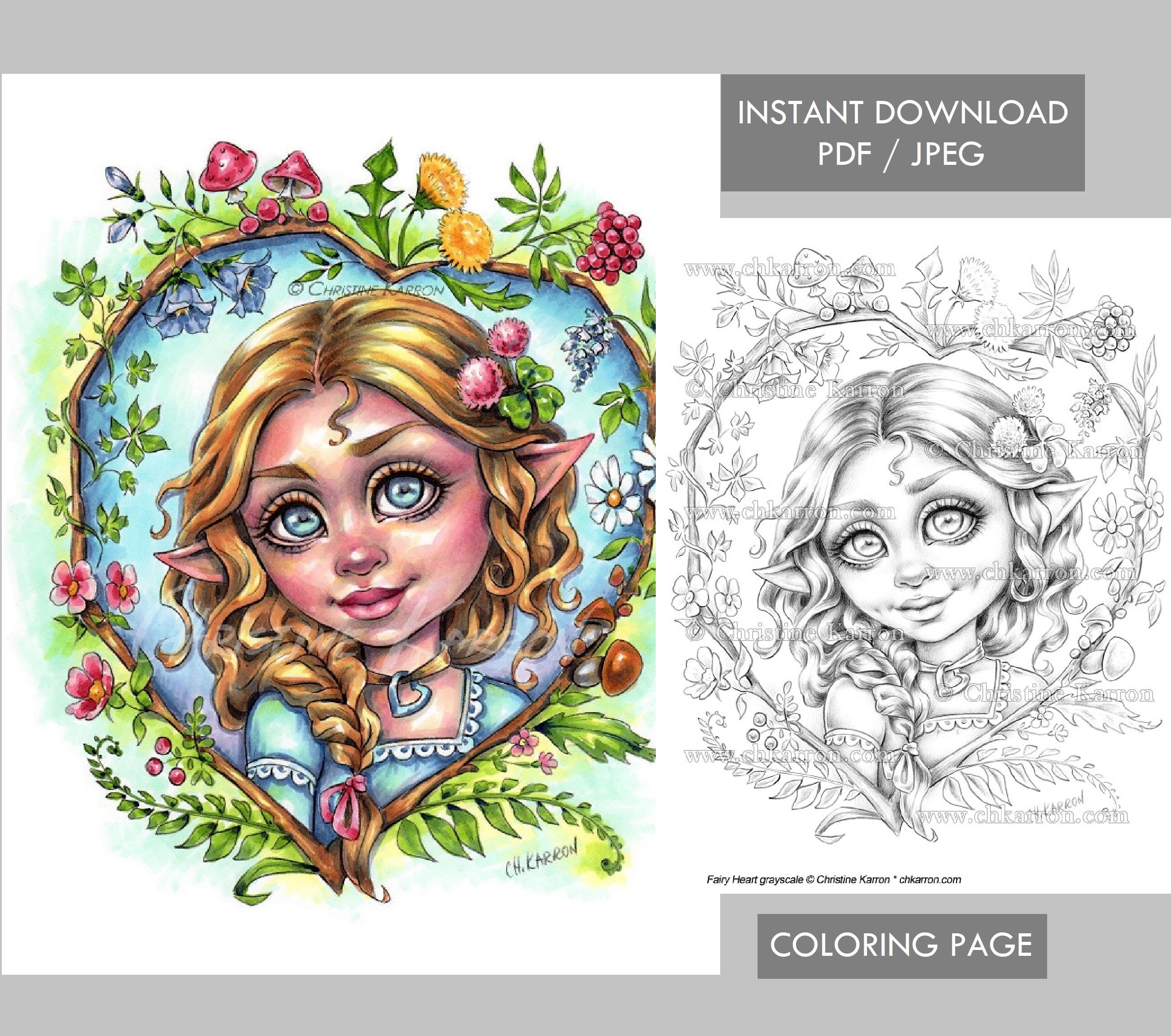Fairy Heart — coloring book cover