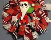 Halloween santa jack skellington wreath.