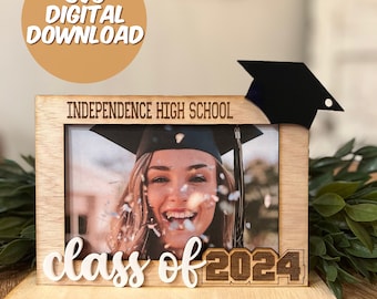 Graduation Frame, Grad SVG File, 2024 Grad, Glowforge File, Laser SVG File, Font Included, Instant Digital Download