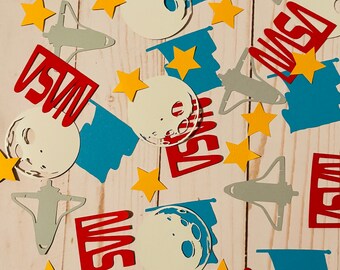 Houston we have a party! NASA Birthday Party blast off to space baby shower decor rocket ship the moon stars NASA American flag