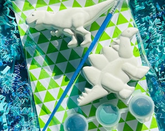 Paint your own Dinosaurs' Birthday Party Favor Kit / plaster paint kit / child’s activity / valentines gift/ baby shower/ back to school
