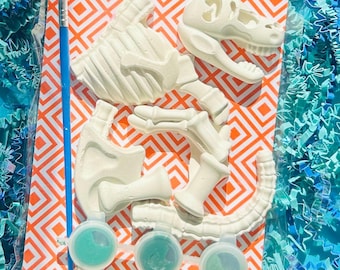 Paint your own dinosaur bones Birthday Party Favor Kit / plaster paint kit / child’s activity / valentines gift/ baby shower/