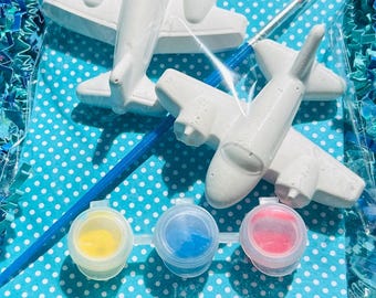 Paint your own Aviation Plane Birthday Party Favor Kit / plaster paint kit / child’s activity / valentines gift/ baby shower/