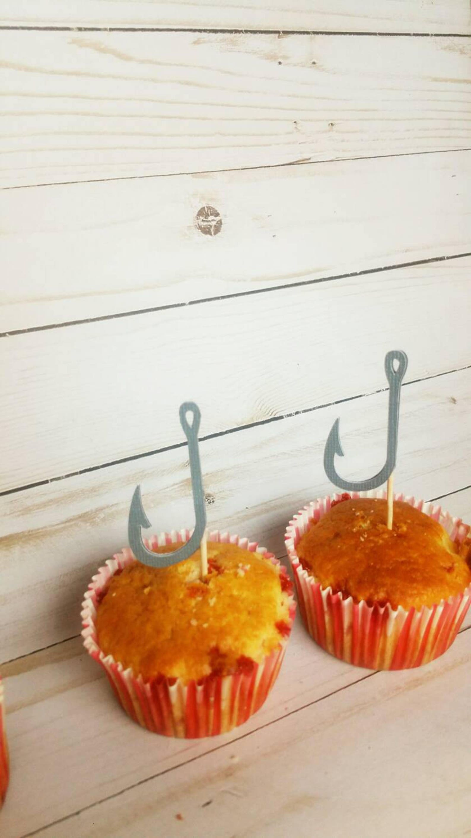 I Like You Have A Cupcake Fish Hooks Fishing Hook Birthday Party Decoration Cupcake Toppers / Baby - Etsy
