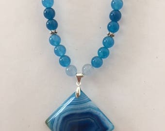 Teal Apatite Beaded Necklace