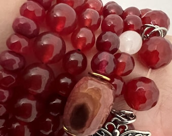 Multi-Layer Red Beaded Bracelet – Stackable Stretchy Boho Jewelry