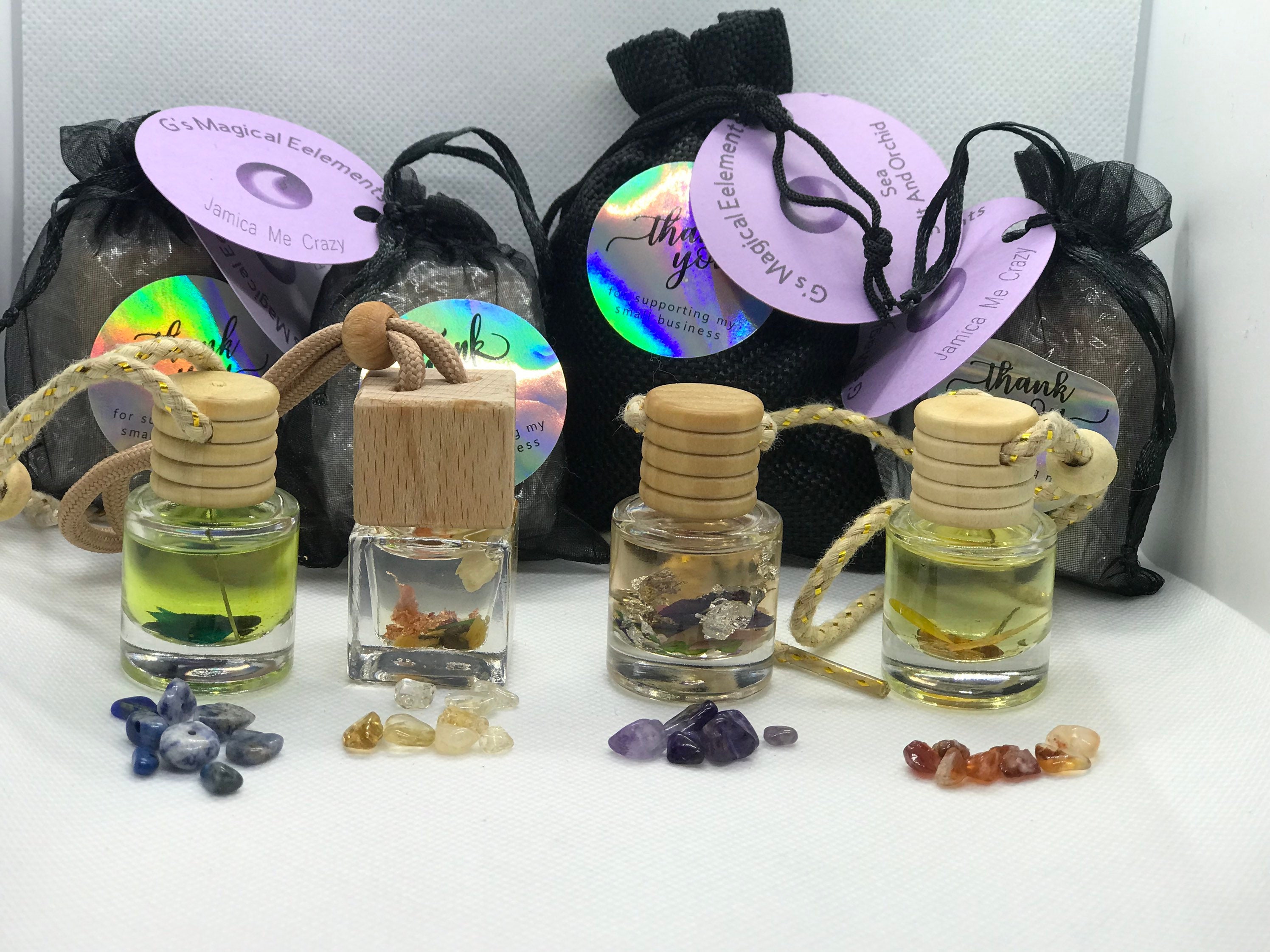 Car diffuser with essential oils and dry flower and crystals Etsy