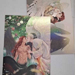 Thème GoodOmens/Carte postale arc-en-ciel imprimée spéciale à repasser