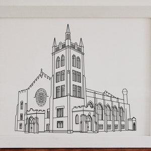 Hope College Chapel Holland Michigan Line Drawing