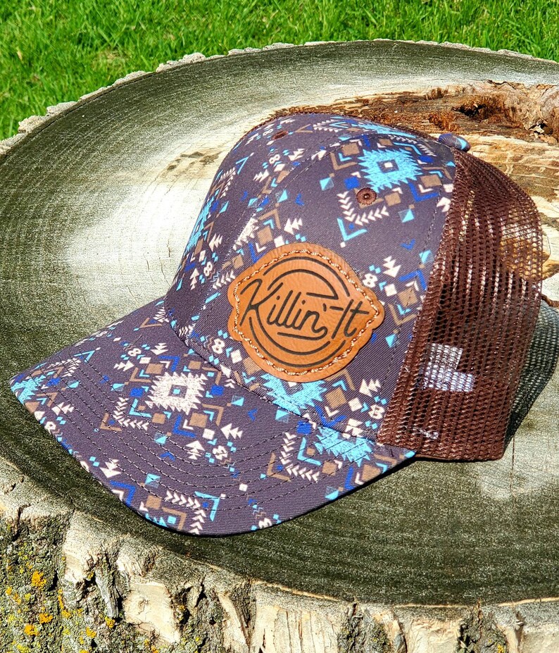 Aztec Baseball Cap: Laser Engraved Leatherette Patch - Etsy