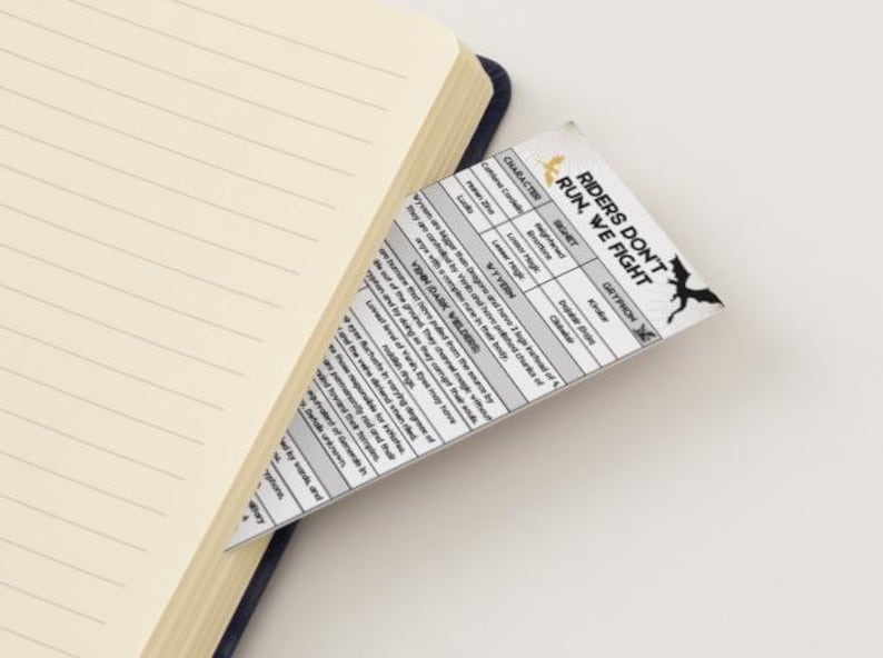 May include: A black and white printable character sheet for a role-playing game. The sheet includes sections for character name, race, class, and stats. The title of the sheet is "Riders Don't Run, We Fight".