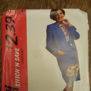 Vintage, Uncut McCall&#39;s 5220 Misses&#39; Unlined Jacket, Top, and Skirt Pattern Size 12 to 16