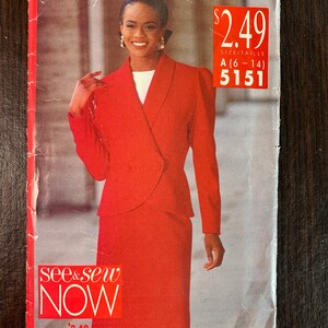 Butterick 5151 Uncut Misses’ Jacket, Top, and Skirt Pattern - Size A 6 - 14