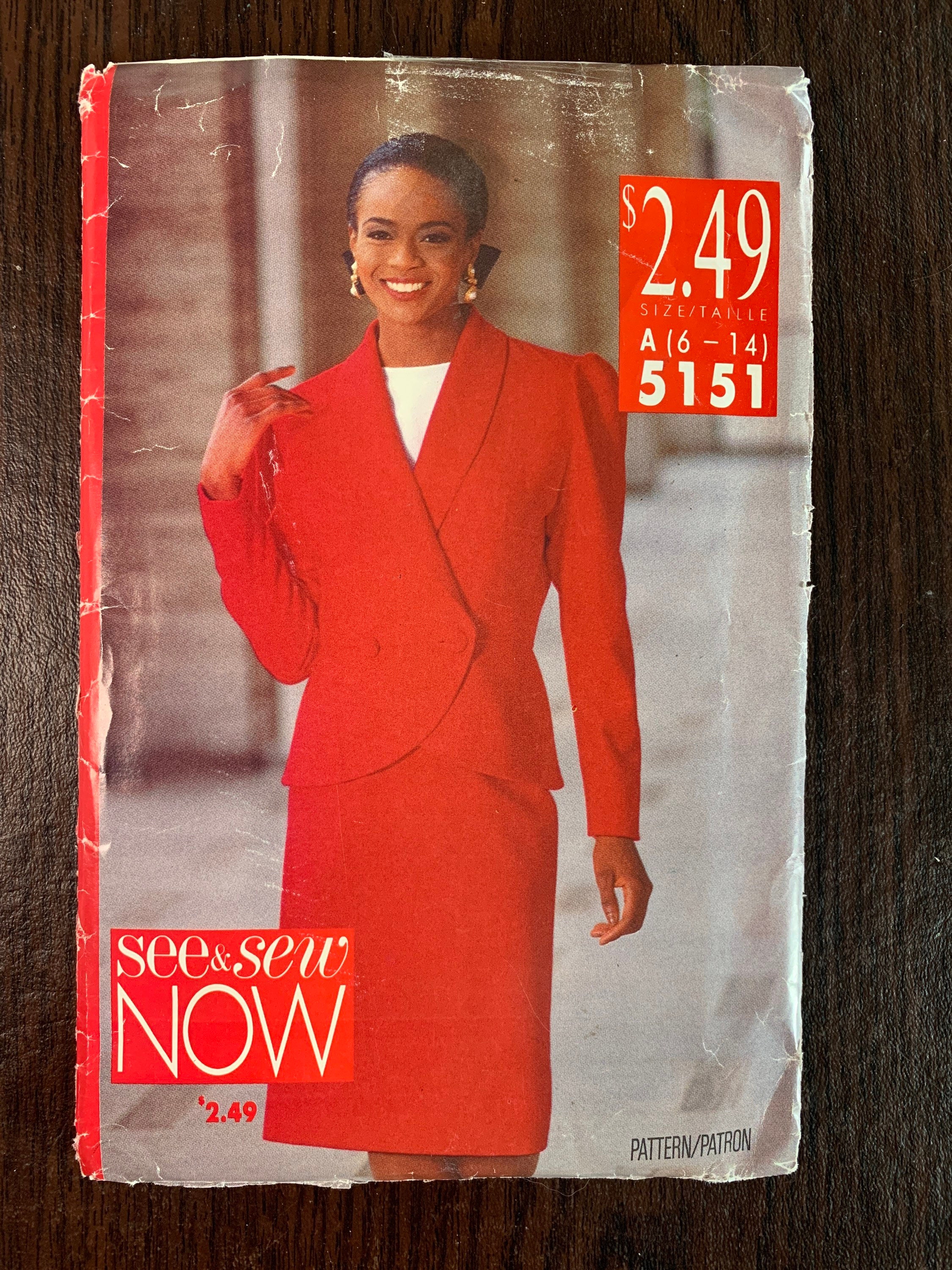 Butterick 5151 Uncut Misses’ Jacket, Top, and Skirt Pattern - Size A 6 - 14