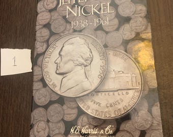 Jefferson Nickel collection 1938 to 1961. 100 percent complete. Book 1
