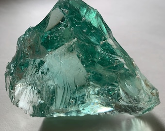Beautiful Aquamarine Colored Cullet, Slag Glass Chunk 568 grams zazb