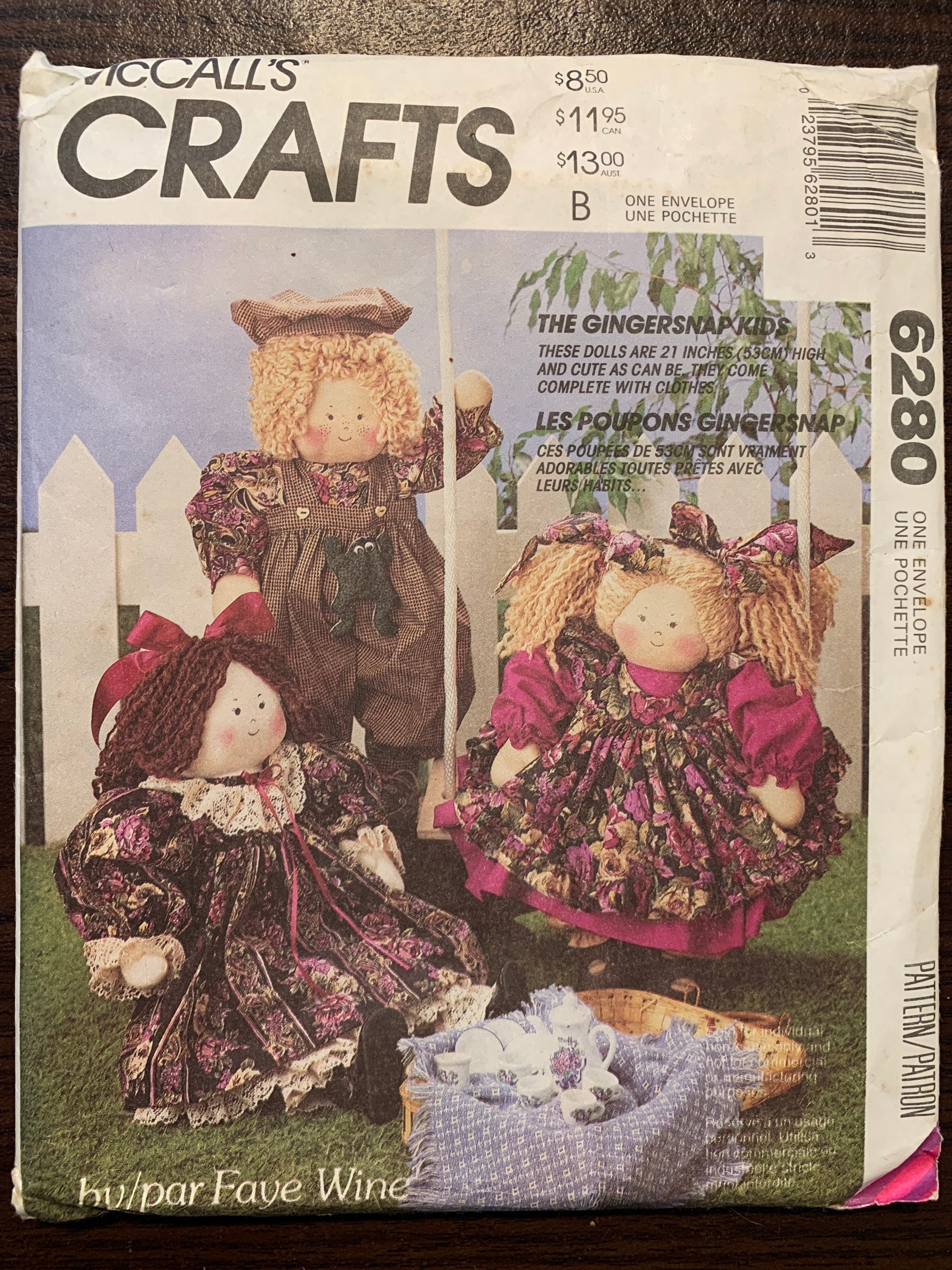 Mccall's 6280 Uncut Gingersnap Kids Dolls & Clothes Pattern