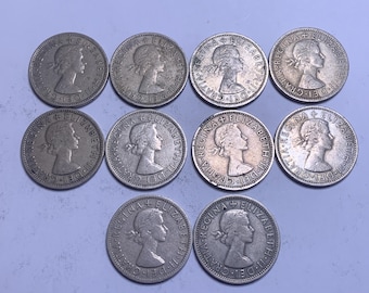 Coins from Great Britain 2 Shillings (10) QE II    (Two Bobs)