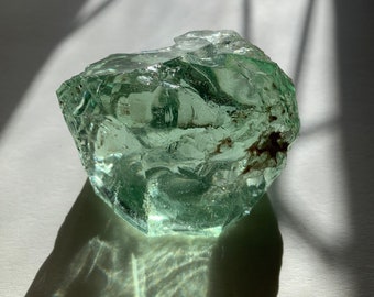 Beautiful  Pale Aquamarine Colored Cullet, Slag Glass Chunk 164 grams Eo