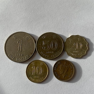 5 Coins From Hong Kong (1) 1 Dollar (1) 50 Cents (1) 20 Cents (1) 10 Cents (1) 5 Cents