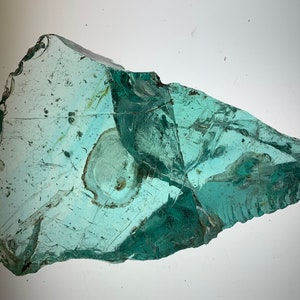 Beautiful Deep Blue-Green Slag Glass Chunk 424 grams (f)