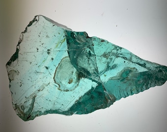 Beautiful Deep Blue-Green Slag Glass Chunk 424 grams (f)