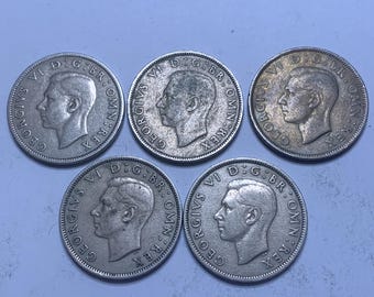 Coins from Great Britain 2 Shillings (5) George IV    (Two Bobs)