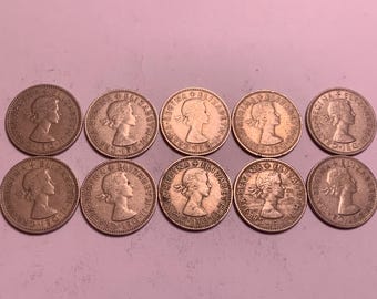 Coins from Great Britain 1 Shilling (10) QE II    (One Bob)