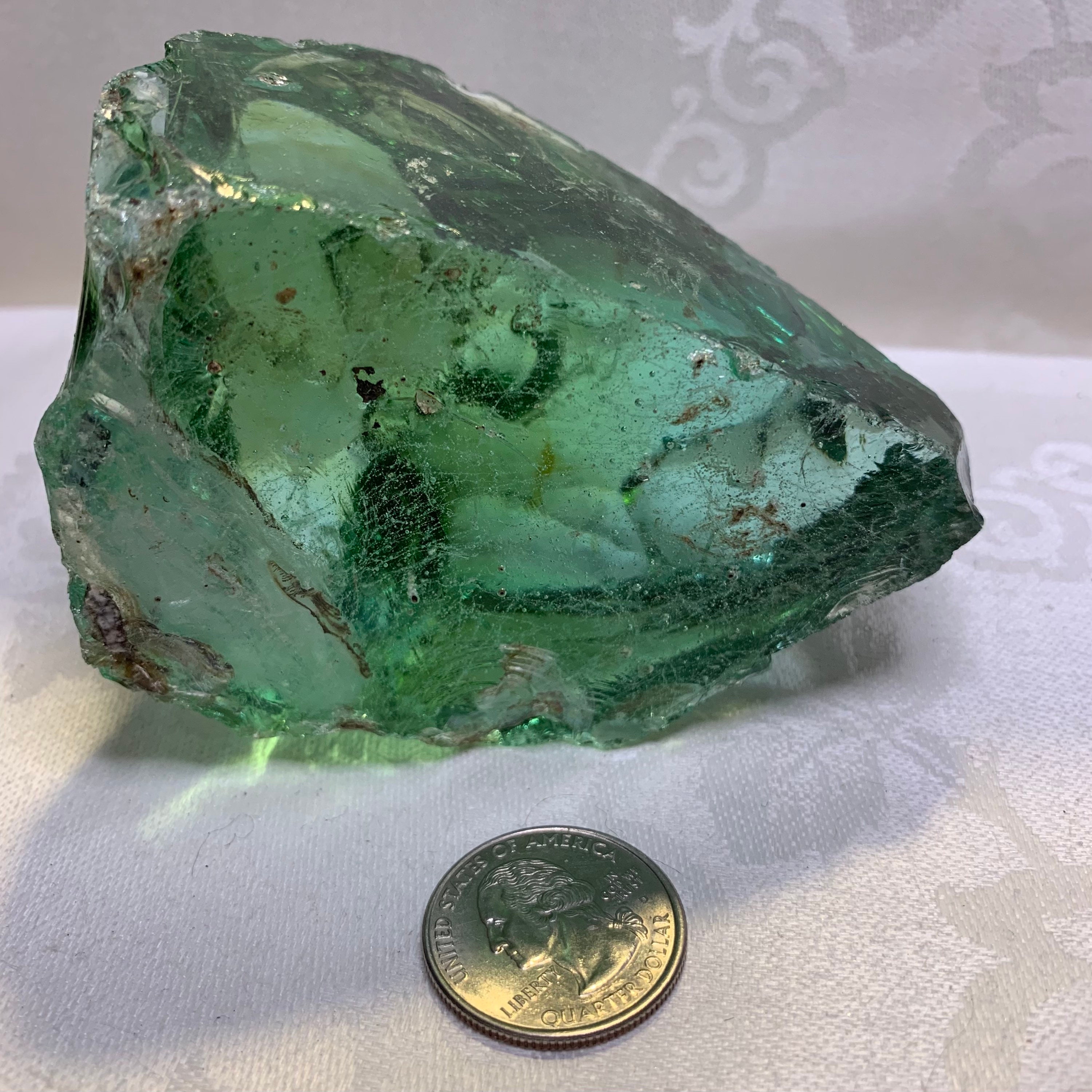 Beautiful Aqua Blue-green and Citrine Colored Cullet, Slag