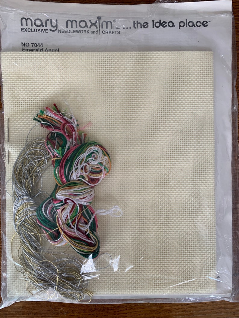 Mary Maxim Emerald Angel Counted Cross Stitch Kit 14 Count 11 X 14 Inches Etsy