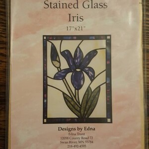 Stained Glass Iris designs by Edna 17&quot; x 21&quot; Quilt Block Pattern