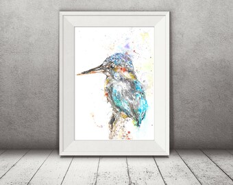 Kingfisher Painting Original wall art print gift