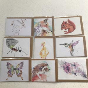 Biglietti d'auguri primaverili con animali, mix and match