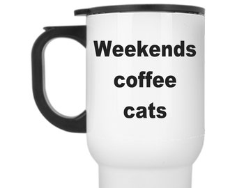 Cat Travel Mug Gift Cat Owner Birthday Gift Travel Coffee Etsy
