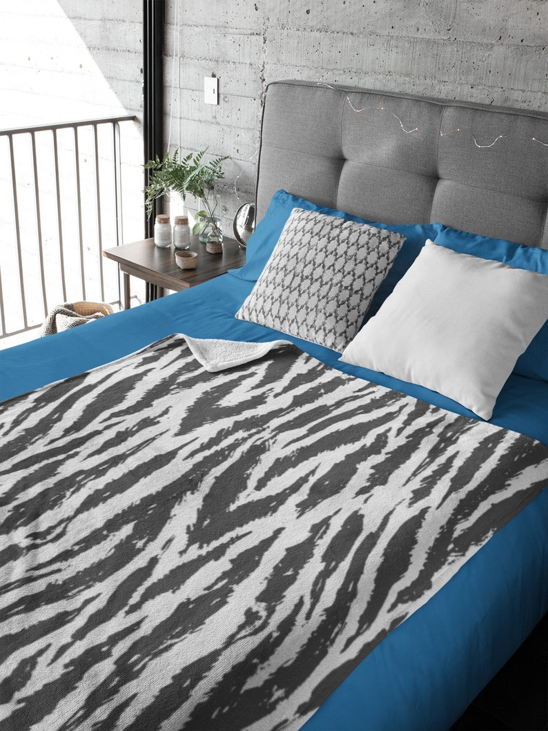 White Tiger Stripes Mink Sherpa Blanket Warm White Tiger Etsy