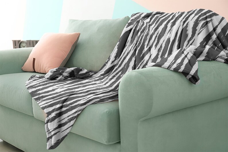 White Tiger Stripes Mink Sherpa Blanket Warm White Tiger Etsy