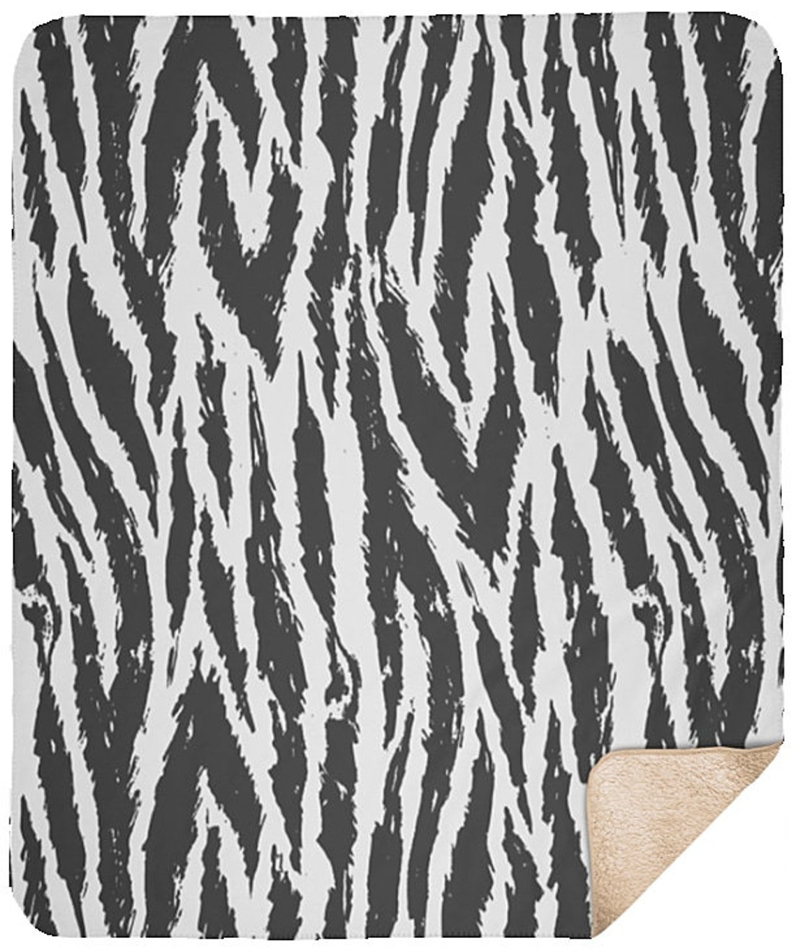 White Tiger Stripes Mink Sherpa Blanket Warm White Tiger Etsy