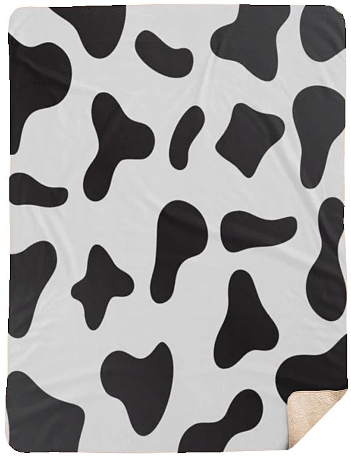 Cow Skin Print Mink Sherpa Blanket Large Cow Skin Print Throw Etsy