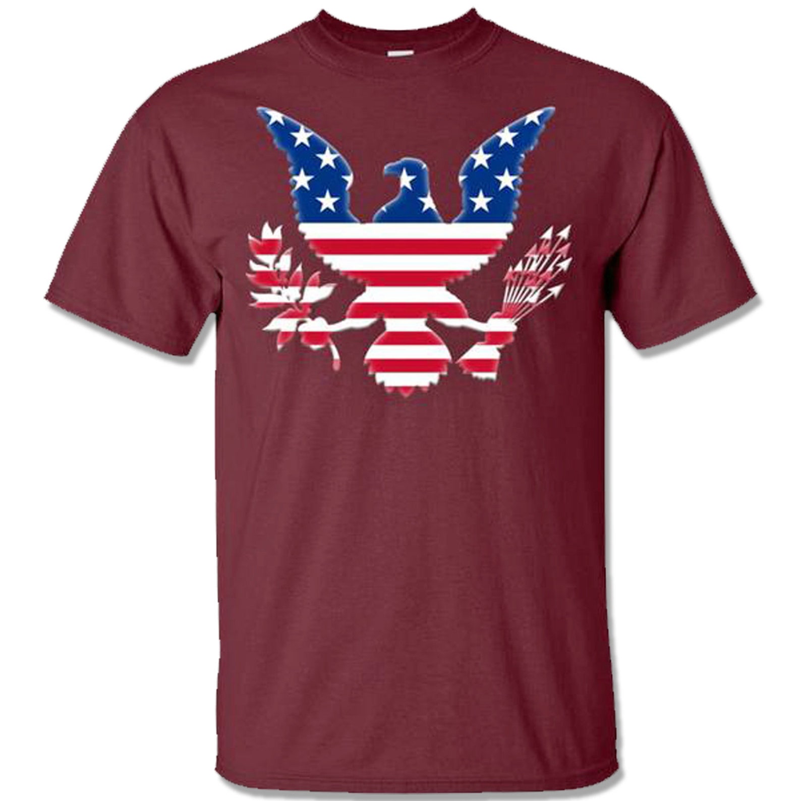 Patriotic Eagle Silhouette T-shirt Red White and Blue Eagle - Etsy
