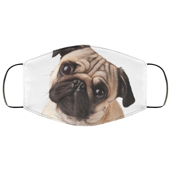 Lightweight Cute Pugs Face Mask Pugs Mask Washable Two Layer Etsy
