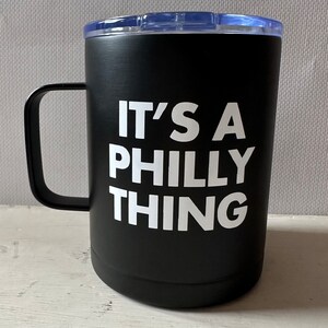 Philly Football, Philadelphia, Eagles inspired Travel Mug. It’s a Philly Thing. Philly Sports Fans, Fly Eagles Fly!