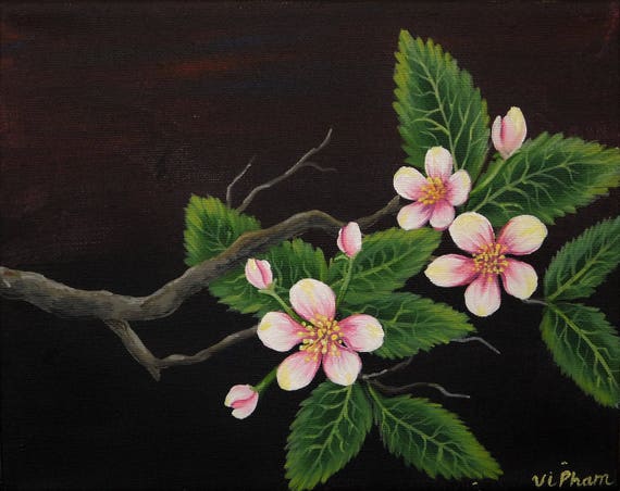 Acrylic Painting Of Apple Blossom Etsy Acrylic Painting Of Apple Blossom Etsy