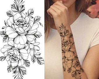 Roses Sleeve Tattoo Etsy Roses Sleeve Tattoo Etsy